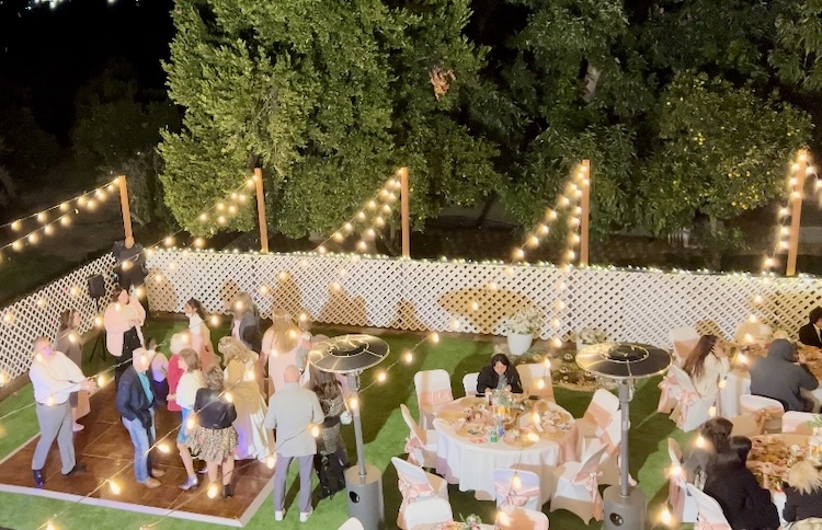 outdoor redlands wedding reception Outdoor wedding reception at affordable, King Street Orchard, Redlands