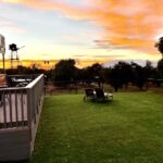 backyard sunset redlands Sunset Exterior Redlands Farmhouse